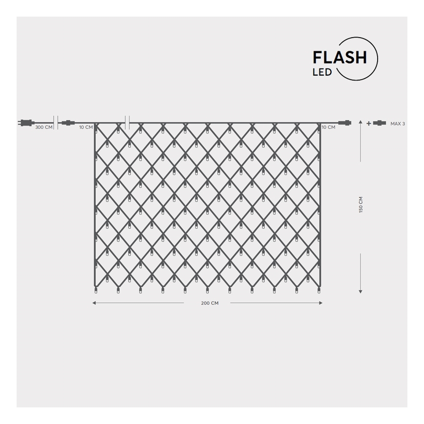 LED Außenvorhang NET 240xLED/7,2W/230V 1,5x2 m IP44 warmweiß