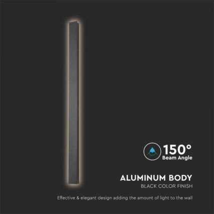 LED-Außenwandleuchte, 10 W, 230 V, 4000 K, IP65, 51 cm, schwarz