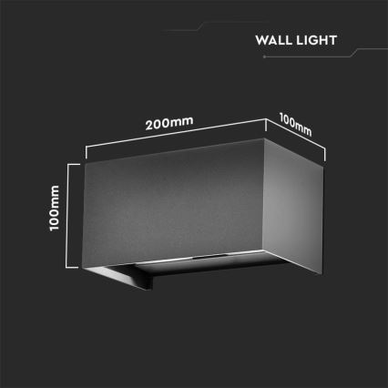 LED-Außenwandleuchte, 24 W, 230 V, 3000 K, IP65, Anthrazit