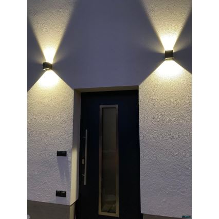 LED Außenwandleuchte 2xLED/3W/230V IP54 anthrazit