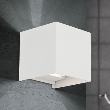 LED Außenwandleuchte CUBE 2xLED/3W/230V IP54 Weiß
