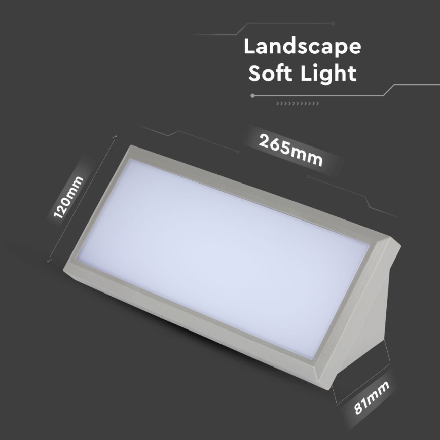LED Außenwandleuchte LED/12W/230V 4000K IP65 grau