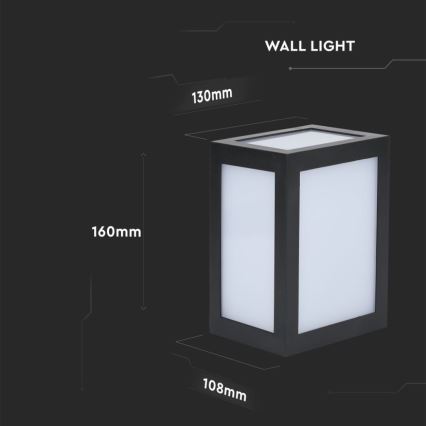LED-Außenwandleuchte LED/12W/230V 4000K IP65 schwarz