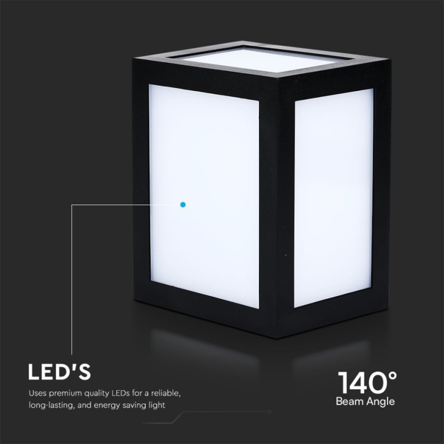 LED Außenwandleuchte LED/12W/230V 6400K IP65 schwarz