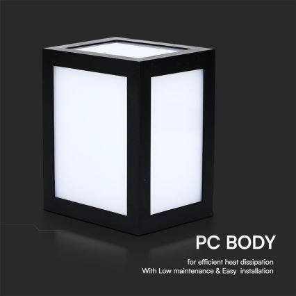LED Außenwandleuchte LED/12W/230V 6400K IP65 schwarz