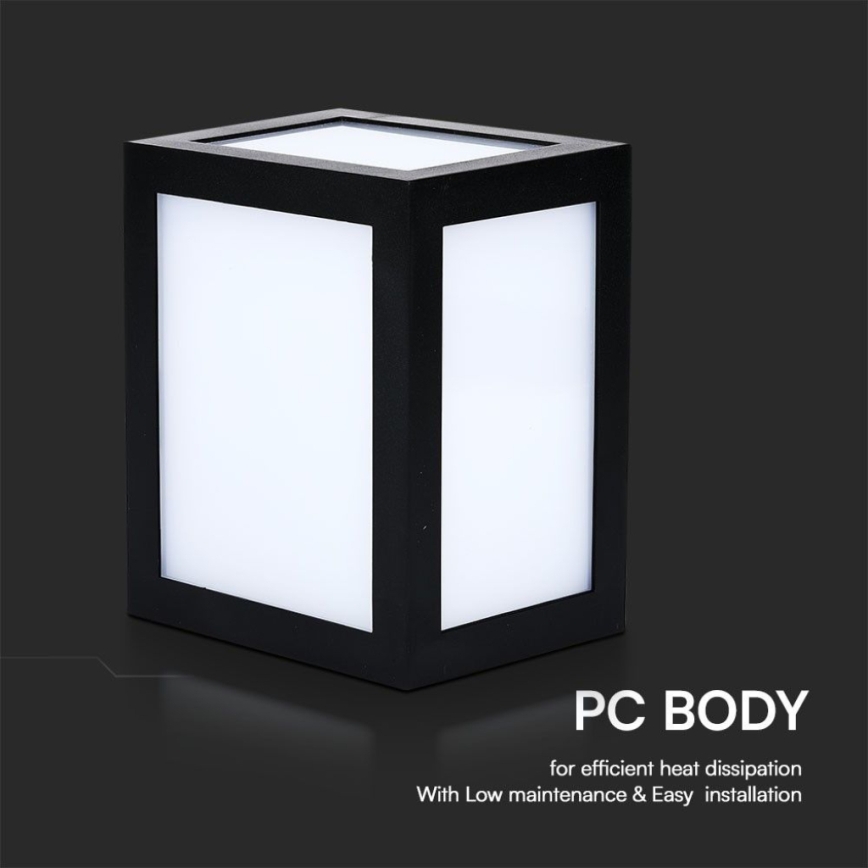 LED Außenwandleuchte LED/12W/230V 6400K IP65 schwarz