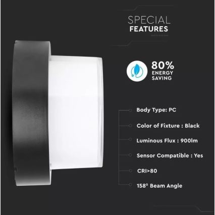 LED Außenwandleuchte LED/12W/230V IP65 3000K