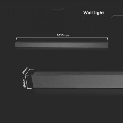 LED-Außenwandleuchte LED/16W/230V 4000K IP65 101 cm Anthrazit