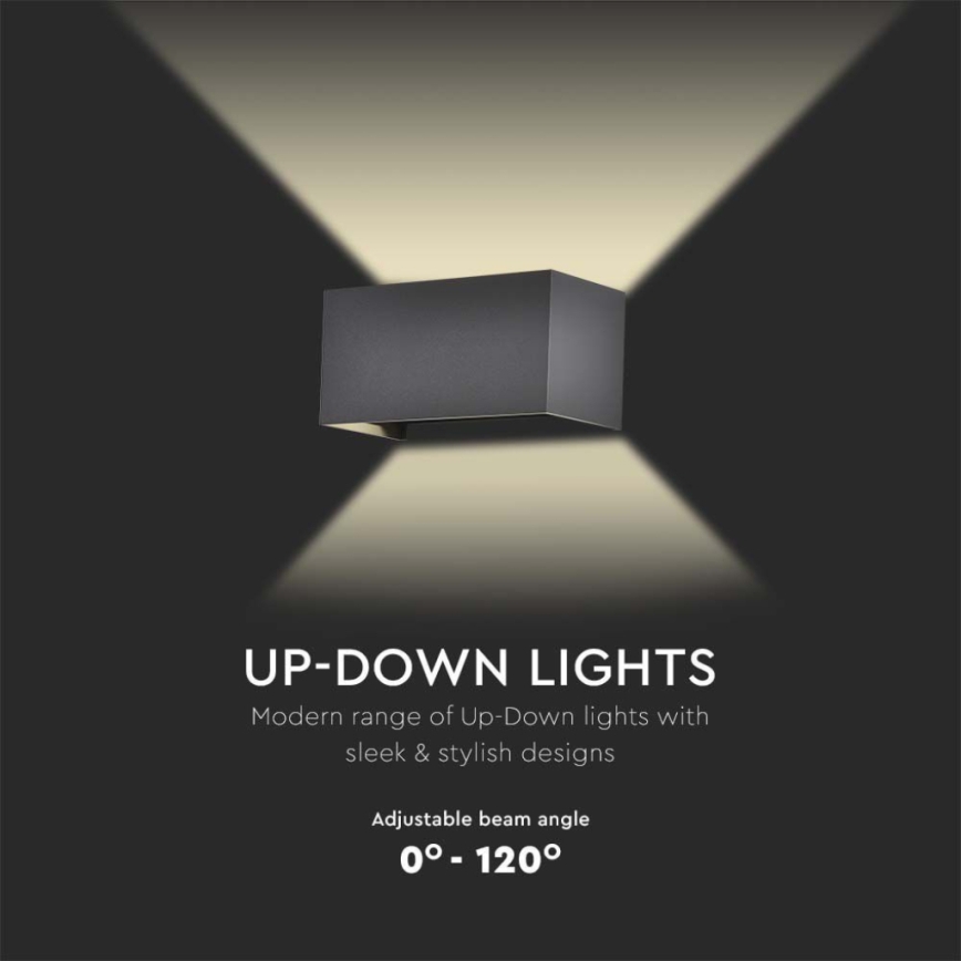 LED-Außenwandleuchte LED/24W/230V 4000K IP65 schwarz