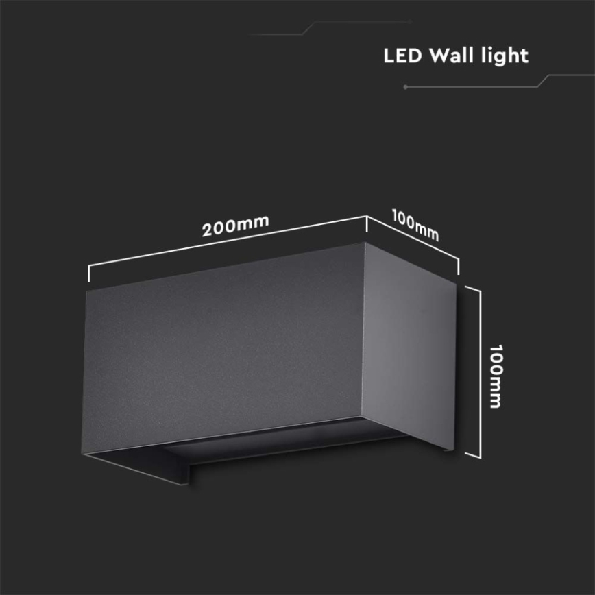 LED-Außenwandleuchte LED/24W/230V 4000K IP65 schwarz