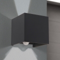 LED Außenwandleuchte mit Bewegungs- und Dämmerungssensor CUBE-S LED/13W/230V IP54 Anthrazit