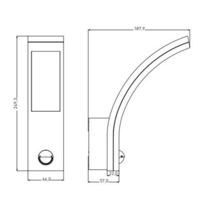 LED-Außenwandleuchte mit Sensor LED/15W/230V IP54