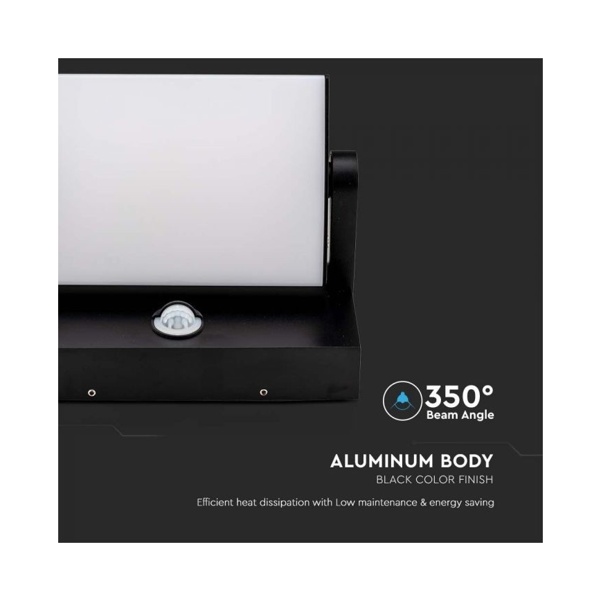 LED-Außenwandleuchte mit Sensor LED/17W/230V 4000K IP65 schwarz