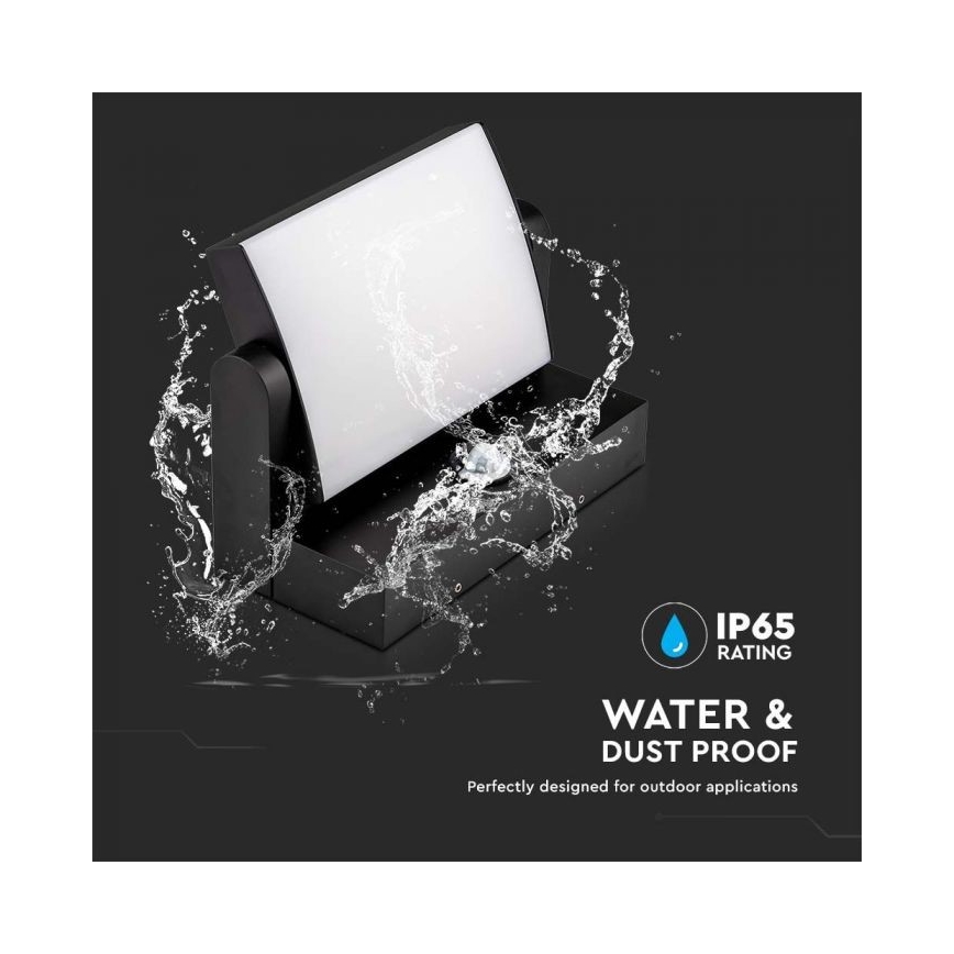 LED-Außenwandleuchte mit Sensor LED/17W/230V 4000K IP65 schwarz