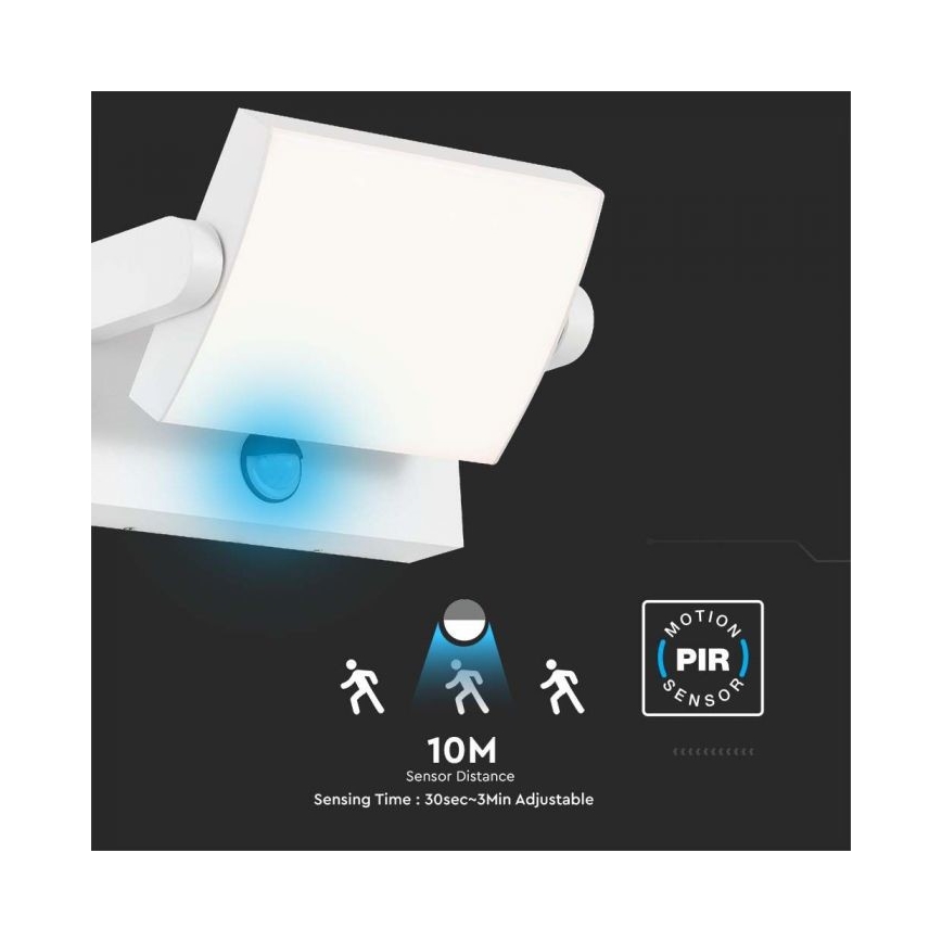 LED-Außenwandleuchte mit Sensor LED/17W/230V 4000K IP65 weiß