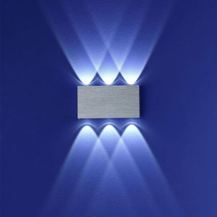 LED-Außenwandleuchte SILBER 6xLED/1W/230V IP54