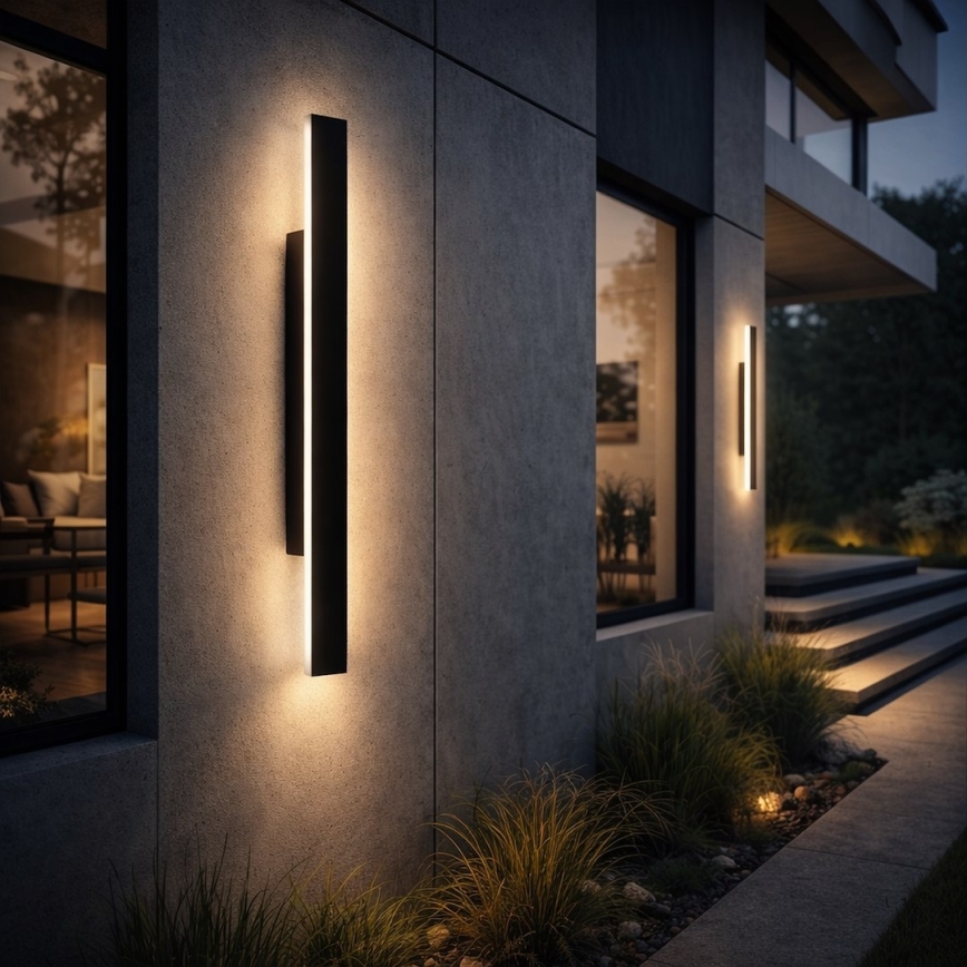 LED-Außenwandleuchte WOW LED/11W/230V 3000/4000/6000K 60 cm IP54 schwarz