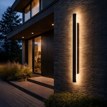 LED Außenwandleuchte WOW LED/20W/230V 3000/4000/6000K 120 cm IP54 schwarz