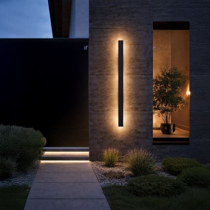 LED Außenwandleuchte WOW LED/20W/230V 3000/4000/6000K 120 cm IP54 schwarz