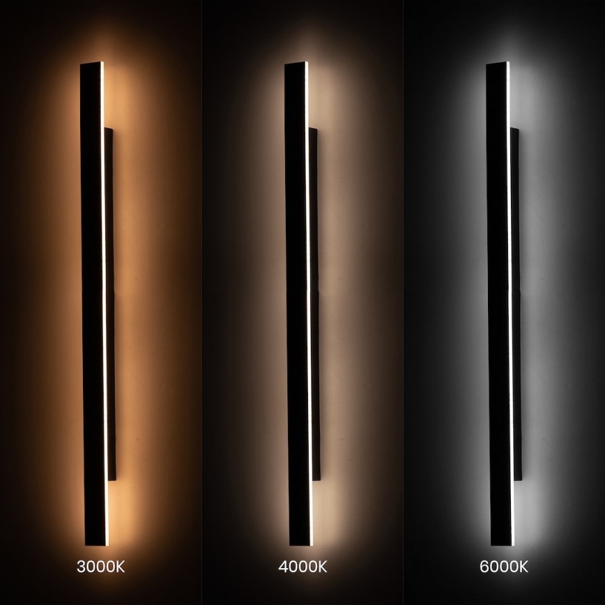 LED Außenwandleuchte WOW LED/20W/230V 3000/4000/6000K 120 cm IP54 schwarz