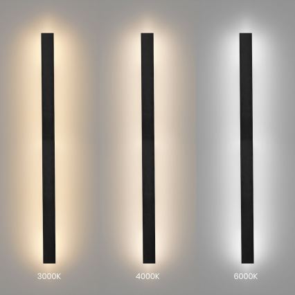 LED Außenwandleuchte WOW LED/20W/230V 3000/4000/6000K 120 cm IP54 schwarz