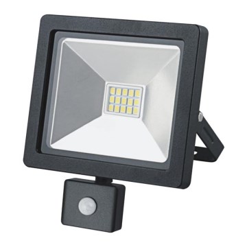 LED Aussenreflektor mit Sensor SLIM LED/10W/230V schwarz