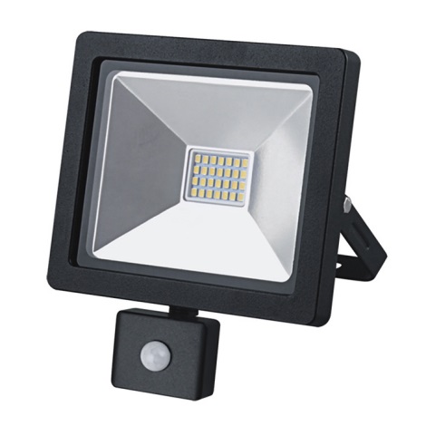 LED Aussenreflektor mit Sensor SLIM LED/20W/230V schwarz