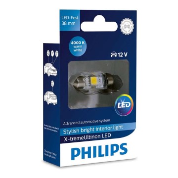 LED Autoglühbirne Philips X-TREME ULTINON 128584000KX1 LED SV8.5-8/0,8W/12V 4000K