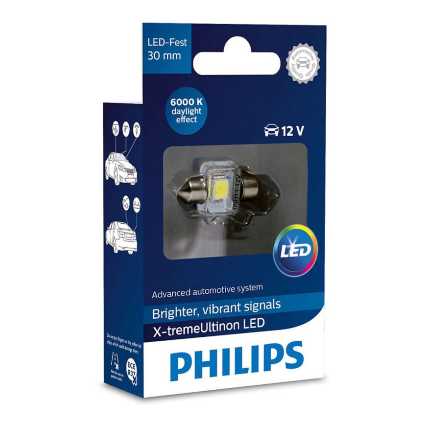 LED Autoglühbirne Philips X-TREME ULTINON 129416000KX1 LED SV8.5–8/0,8W/12V 6000K