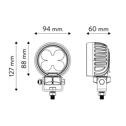 LED-Autoscheinwerfer BLACK LED/50W/10-30V IP69 5700K rund