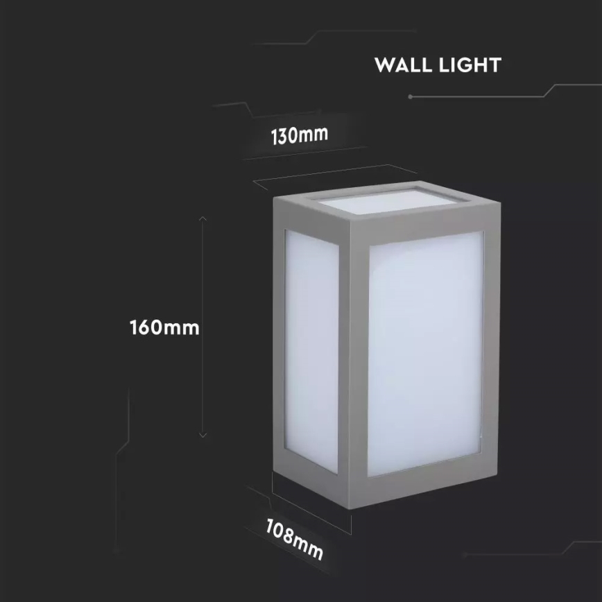 LED Auβen-Wandbeleuchtung 1xLED/12W/230V 6400K