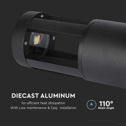 LED Auβenlampe LED/10W/230V 25cm 3000K IP65 schwarz