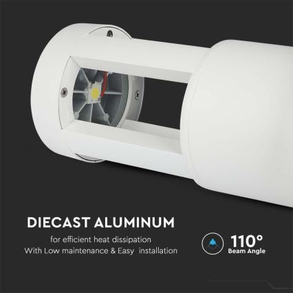 LED Auβenlampe LED/10W/230V 25cm 4000K IP65 weiß