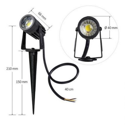 LED-Auβenleuchte LED/3W/230V 4000K IP67 schwarz