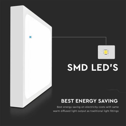 LED Badezimmer-Deckenleuchte LED/18W/230V 6500K IP44 22,5x22,5 cm Weiß