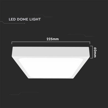 LED Badezimmer-Deckenleuchte LED/18W/230V 6500K IP44 22,5x22,5 cm Weiß
