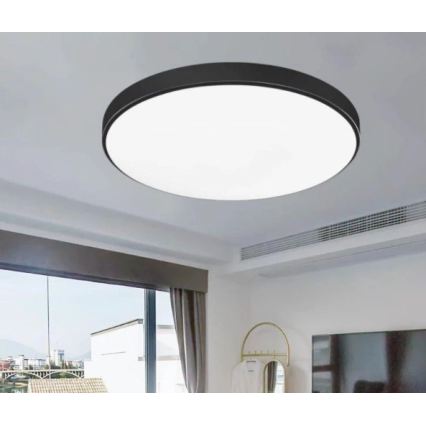 LED-Badezimmer-Deckenleuchte CARTER LED/12W/230V 6000K IP44 Ø 22 cm schwarz