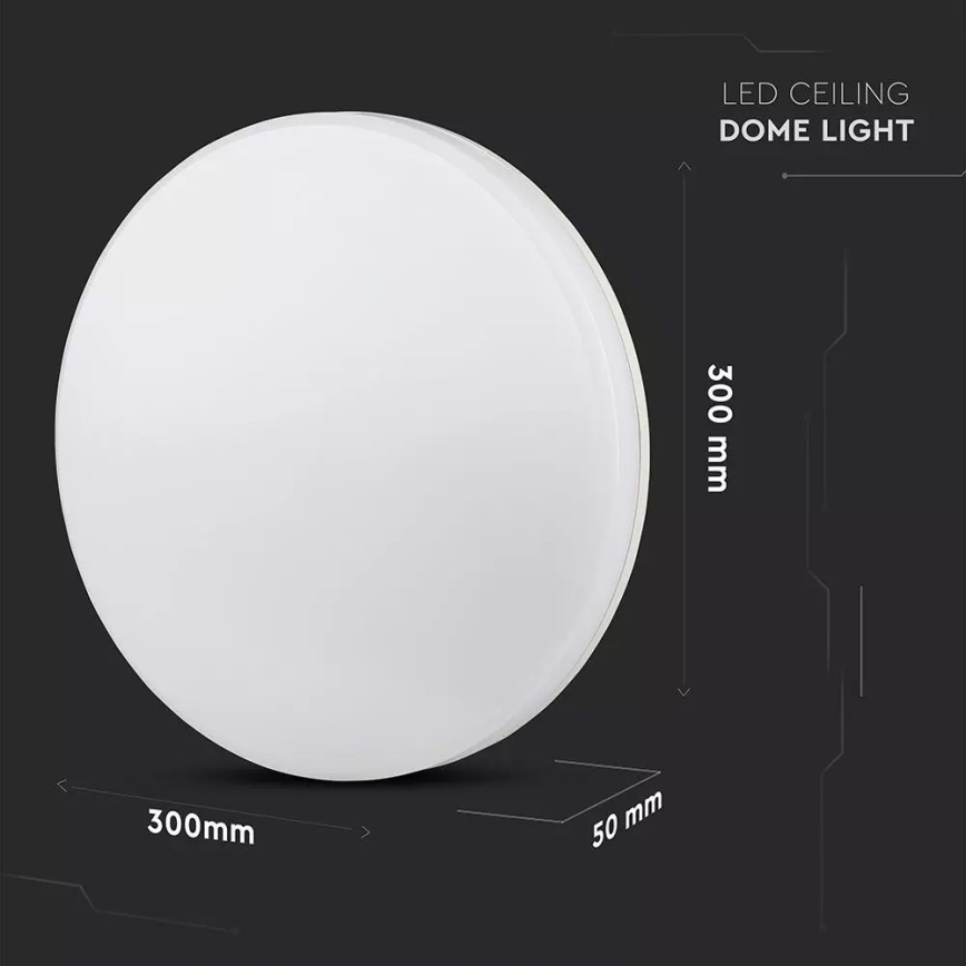 LED-Badezimmer-Deckenleuchte DOME LED/25W/230V IP44 rund
