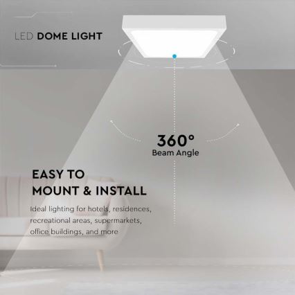 LED Badezimmer-Deckenleuchte LED/18W/230V 3000K IP44 22,5x22,5 cm Weiß