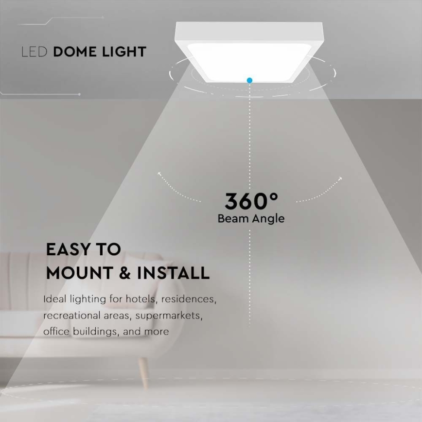 LED Badezimmer-Deckenleuchte LED/18W/230V 3000K IP44 22,5x22,5 cm Weiß