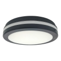 LED-Badezimmer-Deckenleuchte mit Bewegungsmelder – 20 W, 230 V, einstellbare Farbtemperatur (3000/4000/6500 K), Ø 23 cm, IP54, Anthrazit