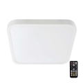 LED Badezimmer-Deckenleuchte mit Sensor SAMSUNG CHIP LED/18W/230V IP44 4000K 29x29 cm Weiß + Fernbedienung