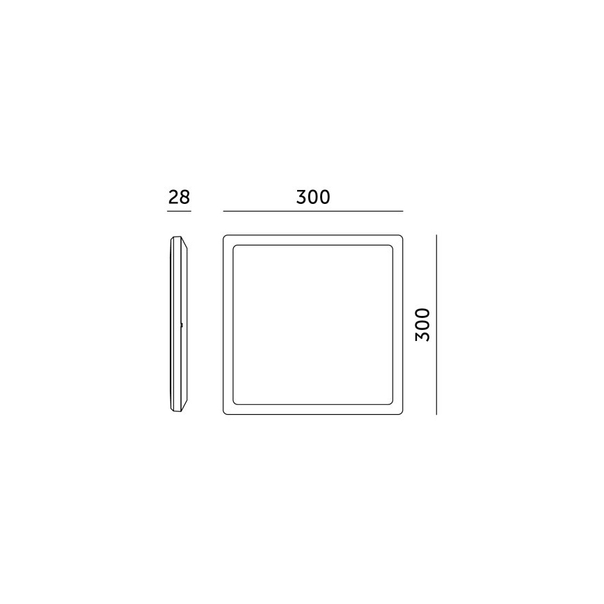 LED Badezimmer-Deckenleuchte NIVERA LED/24W/230V IP54 3000/4000/6000K 30x30 cm schwarz