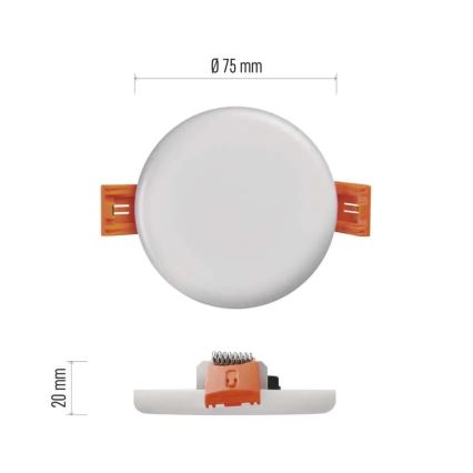 LED-Badezimmer-Einbauleuchte LED/6W/230V IP65