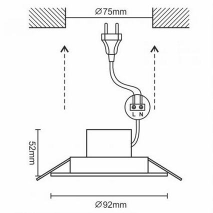 LED Badezimmer Einbauleuchte LED/7W/230V 4000K silber IP44