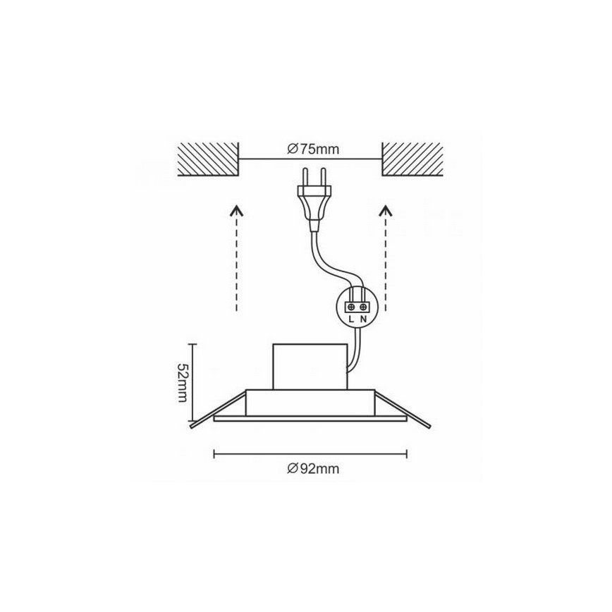 LED Badezimmer Einbauleuchte LED/7W/230V 4000K silber IP44