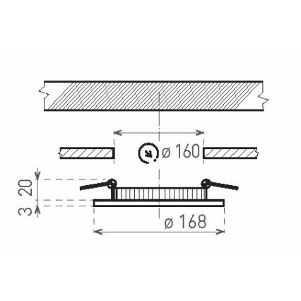 LED-Badezimmer-Einbauleuchte VEGA LED/12W/230V 3800K IP44