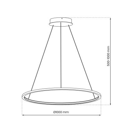 LED-Badezimmer-Hängeleuchte an einer Schnur SATURNO LED/57W/230V IP44 anthrazit