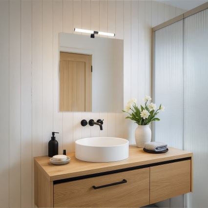 LED-Badezimmer-Spiegelbeleuchtung 2-in-1 APA LED/6W/230V 40 cm IP44 schwarz