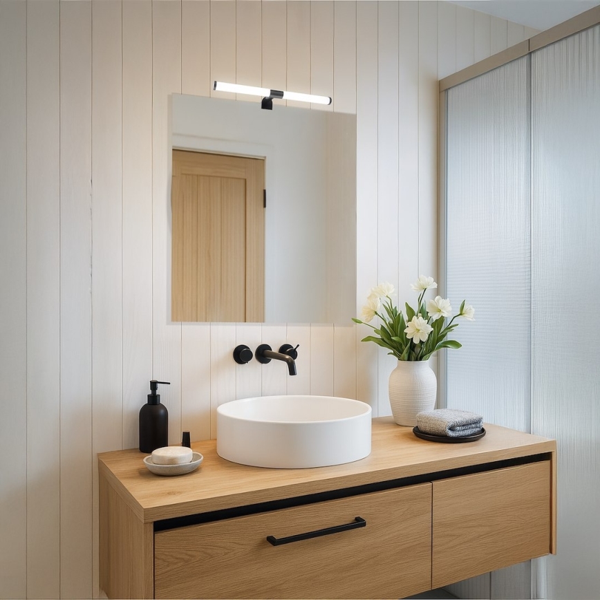 LED-Badezimmer-Spiegelbeleuchtung 2-in-1 APA LED/6W/230V 40 cm IP44 schwarz